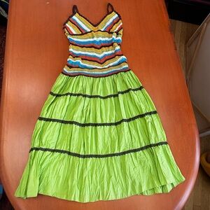 BCBGMaxazria Y2K Crochet & Silk Boho Dress size 2